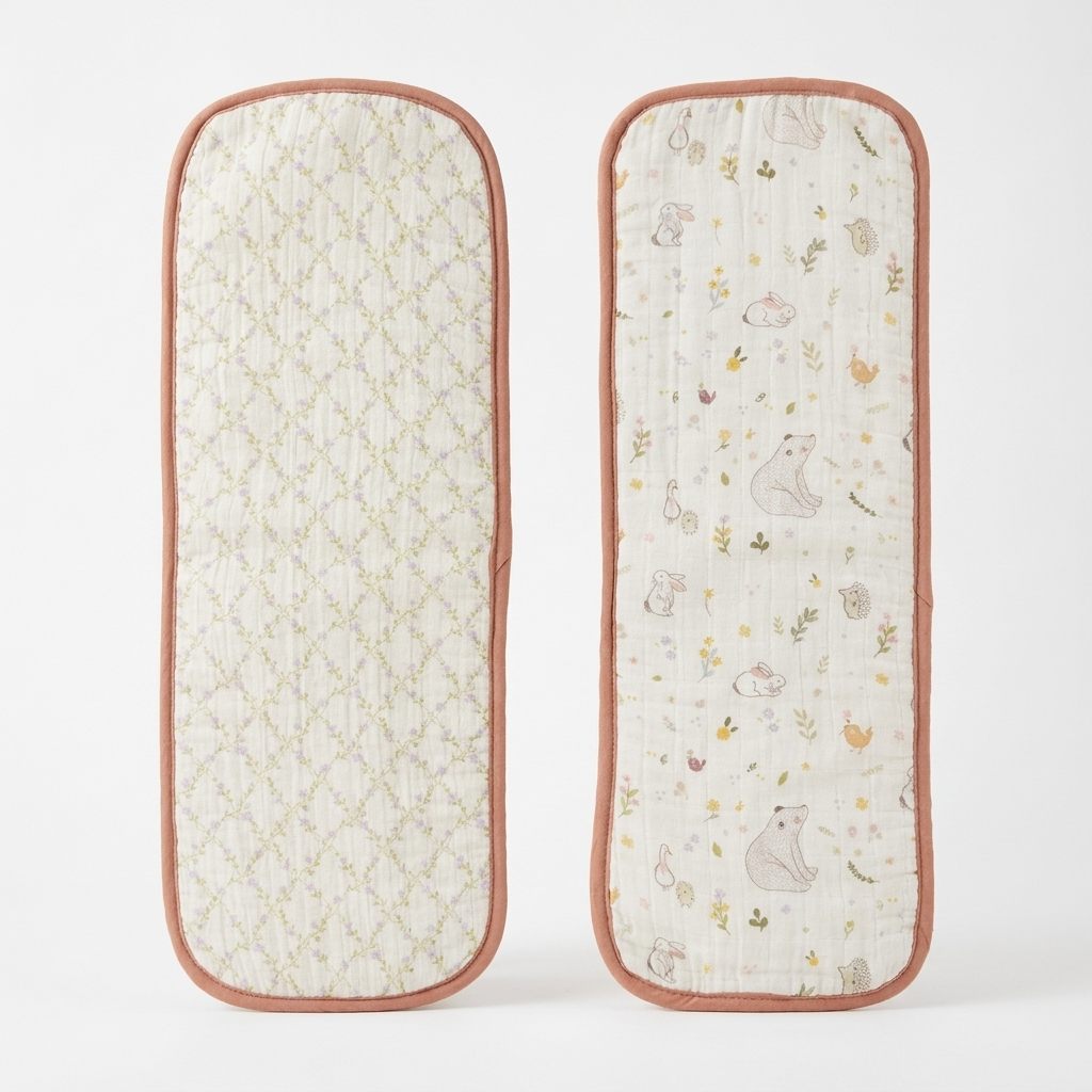 Meadow muslin burp pads set of two