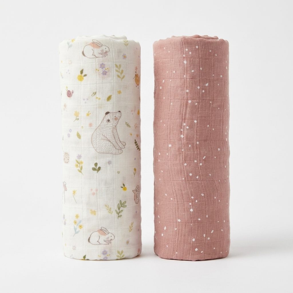 Meadow muslin swaddle set of two